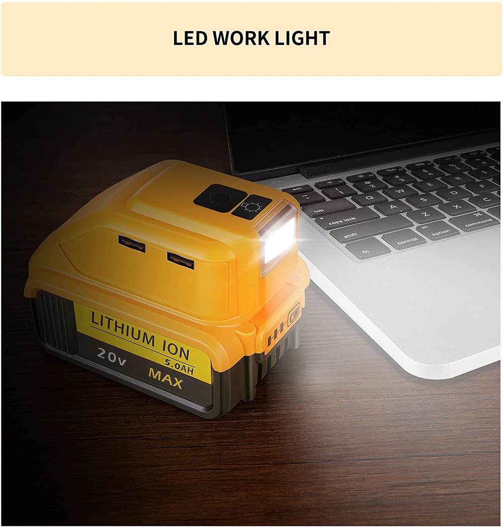 140-Lumens-LED-Work-Light-for-Dewalt-144V18V20V-Lithium-Battery-with-2-USB-Ports-DC12V-Output-1892322-2