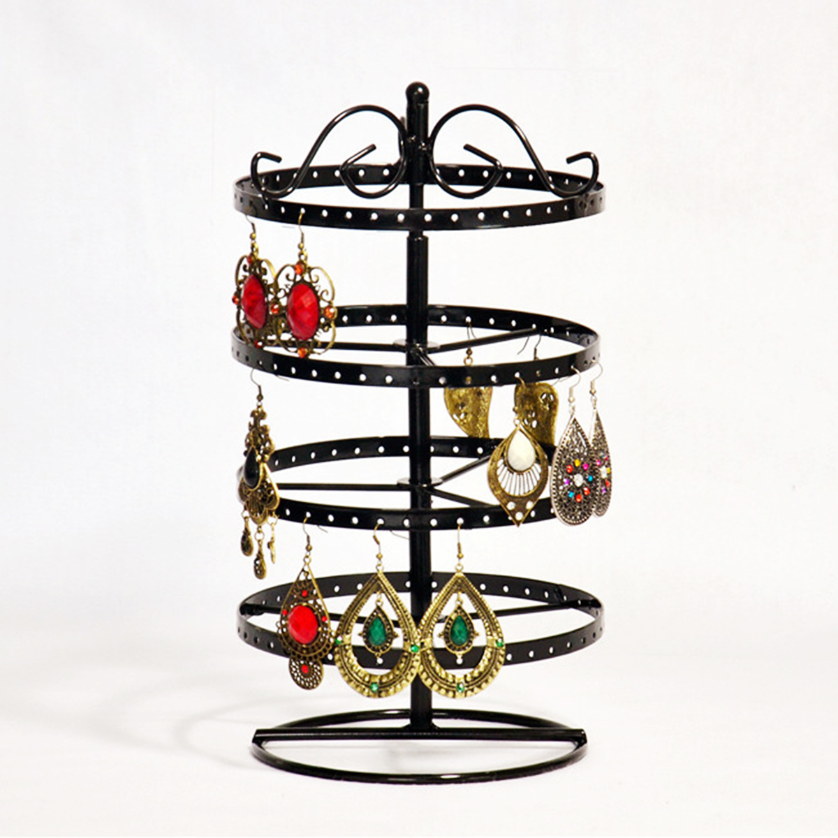 176-Holes-Rotating-Earring-Iron-Stands-Ring-Display-Jewelry-Rack-Holder-Tools-Kit-1590306-3