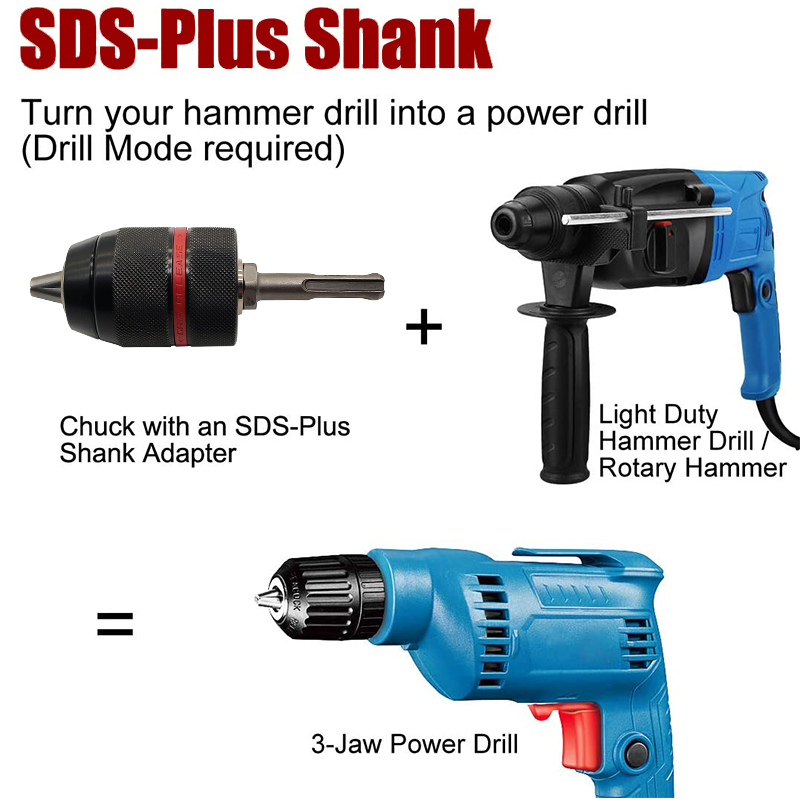 2-13mm-Keyless-Drill-Chuck-Hex-Shank-SDS-Socket-Square-Self-tightening-Chuck-Electric-Hammer-Electri-1919175-3
