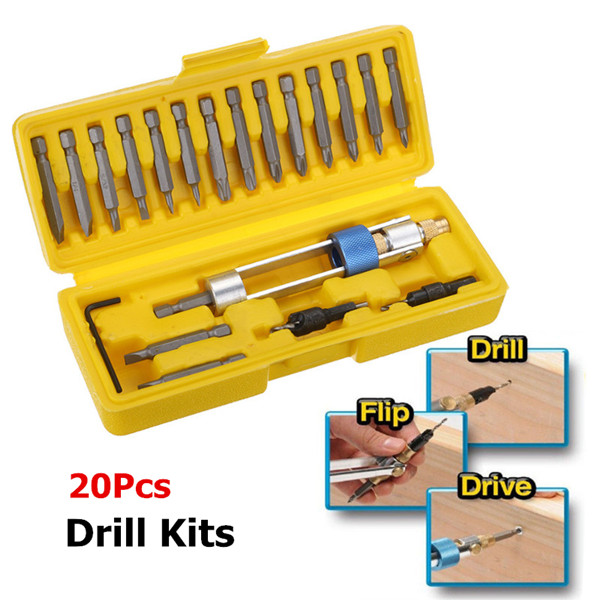 20pcs--14-Inch-Hex-Shank-Drill-Screwdriver-Bit-Driver-Swivel-Head-Quick-Change-Tool-1245136-1