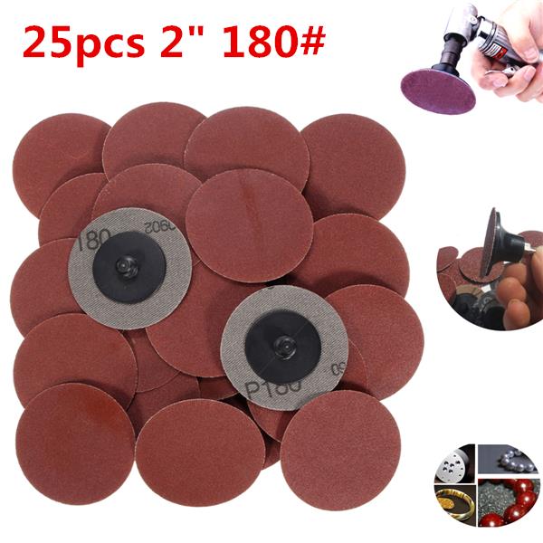 25pcs-2-Inch-180-Grit-Roll-Lock-Sanding-Discs-R-Type-Abrasive-Tool-1097469-9