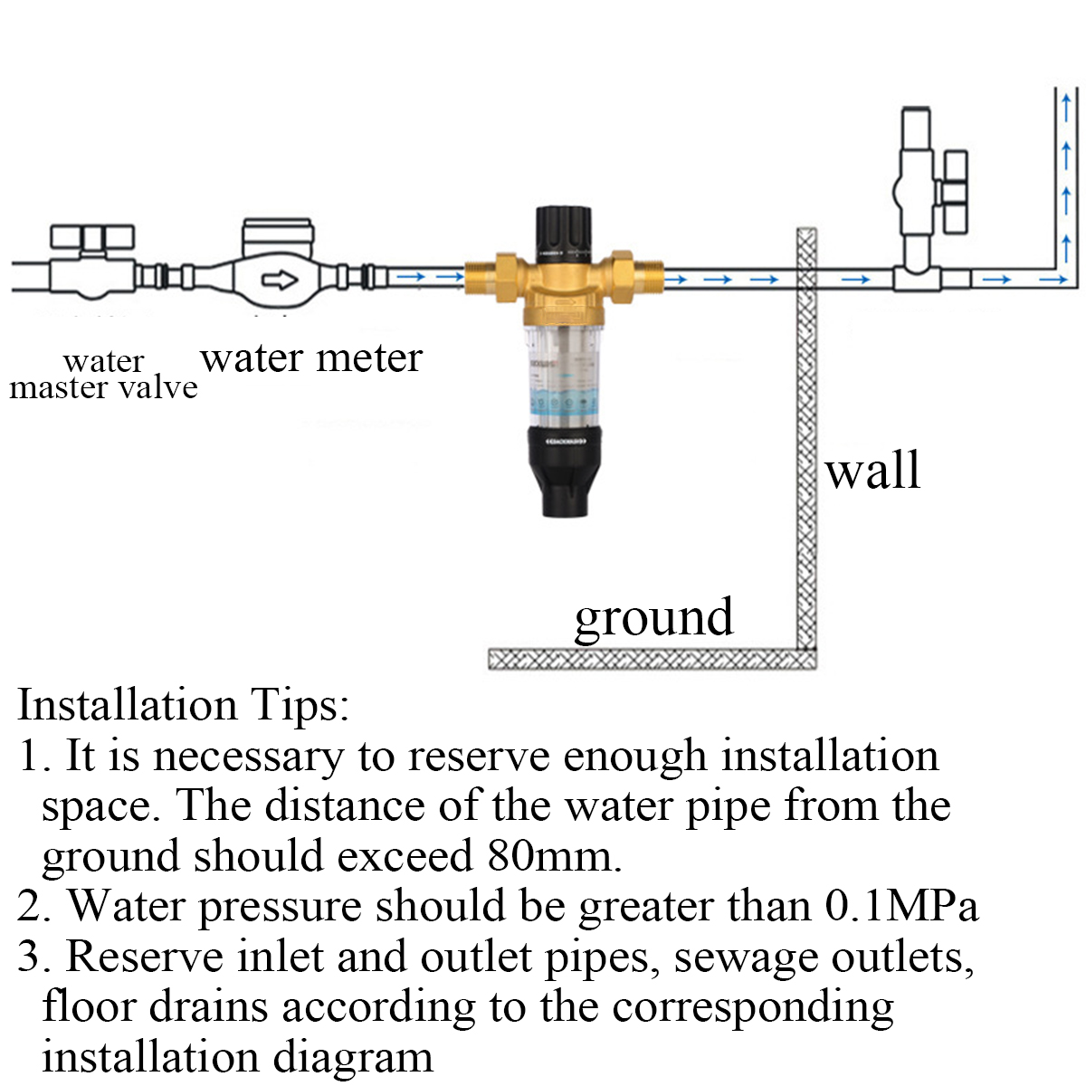 3000LH-Front-Purifier-Brass-Tap-Backwash-Remove-Rust-Sediment-Water-Pre-filter-1599820-9