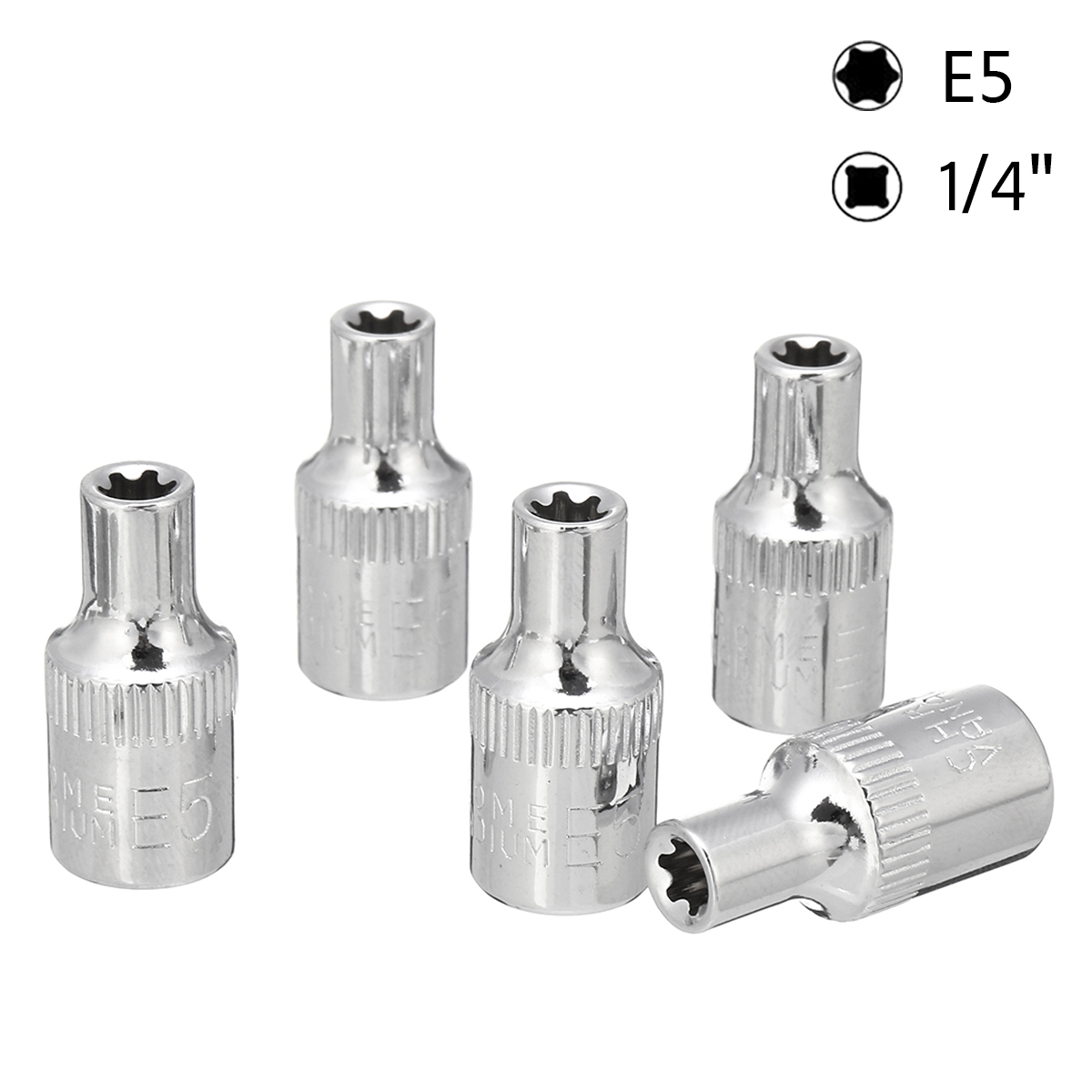 5PCS-Socket-Wrench-Kit-14-Inch-Drive-Auto-Repair-Sleeve-Set-E4-E8-E-type-Post-Socket-1558227-5