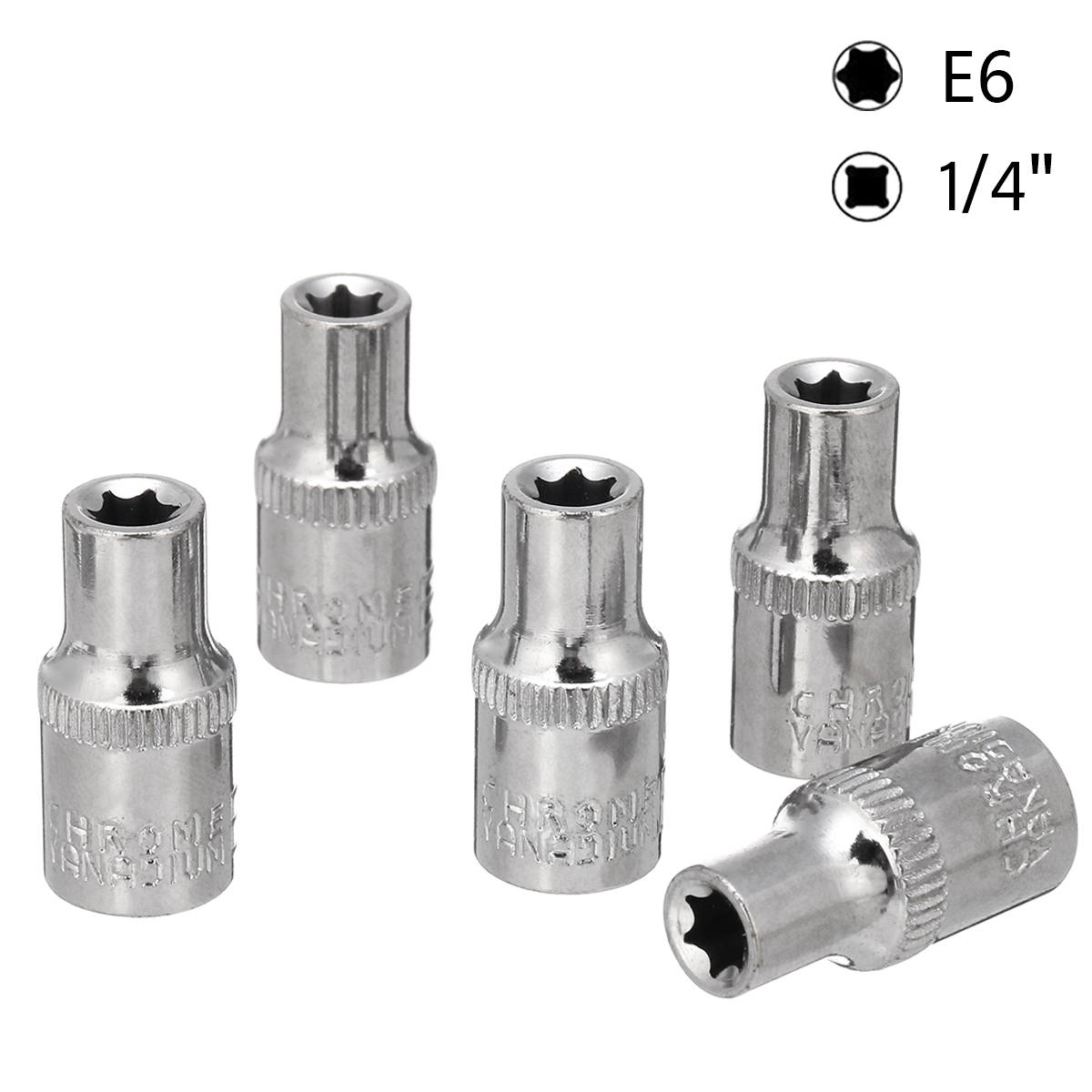 5PCS-Socket-Wrench-Kit-14-Inch-Drive-Auto-Repair-Sleeve-Set-E4-E8-E-type-Post-Socket-1558227-6