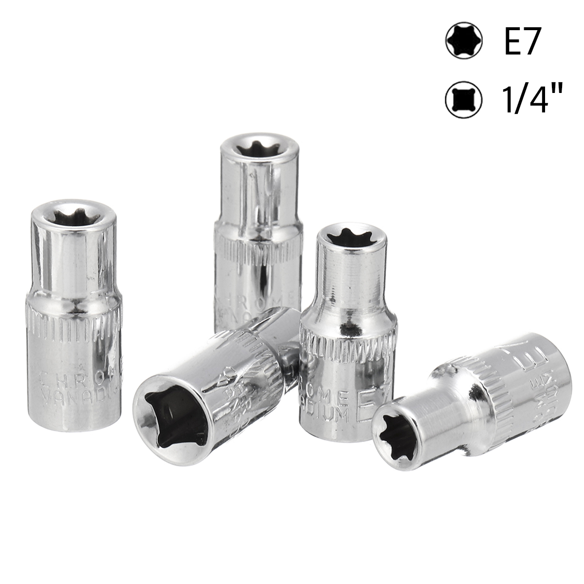 5PCS-Socket-Wrench-Kit-14-Inch-Drive-Auto-Repair-Sleeve-Set-E4-E8-E-type-Post-Socket-1558227-7