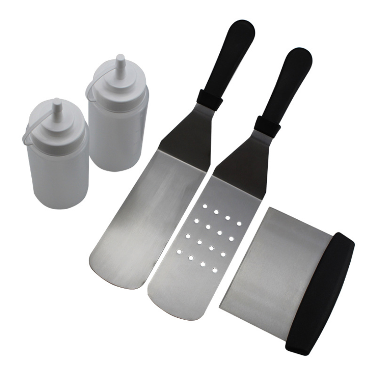 5Pcs-Stainless-Steel-Griddle-Cooking-Tools-Kit-for-Grill-Salad-Scraper-Chopper-Pizza-BBQ-Baking-Kitc-1623909-2