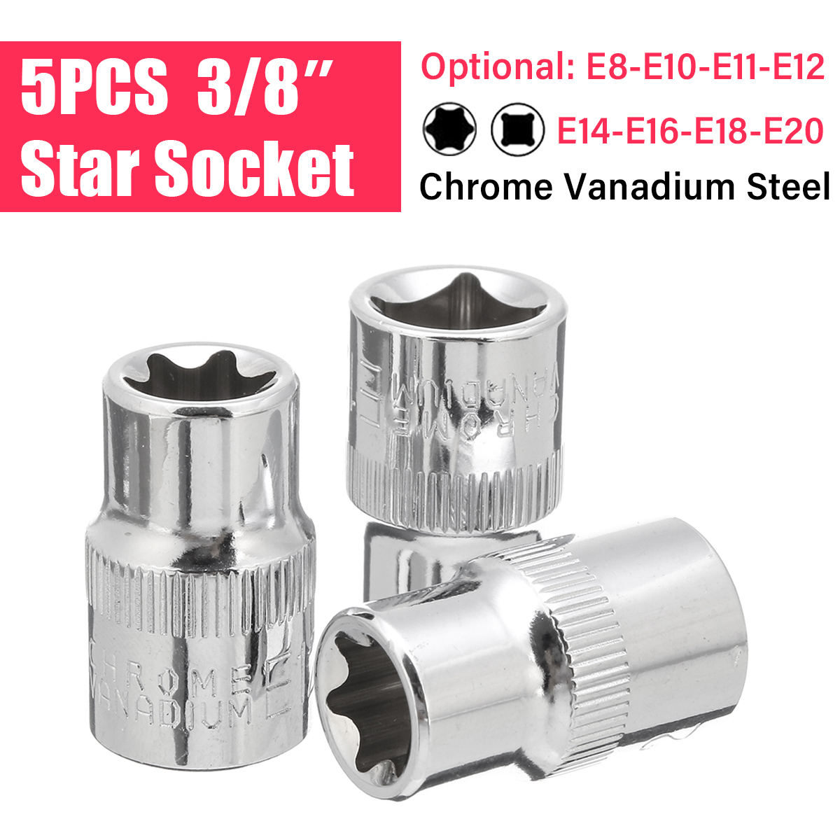 5pcs-38-Inch-Driver-Socket-Set-E-Star-Socket-Metalworking-Household-Wrench-Sockets-1545832-1