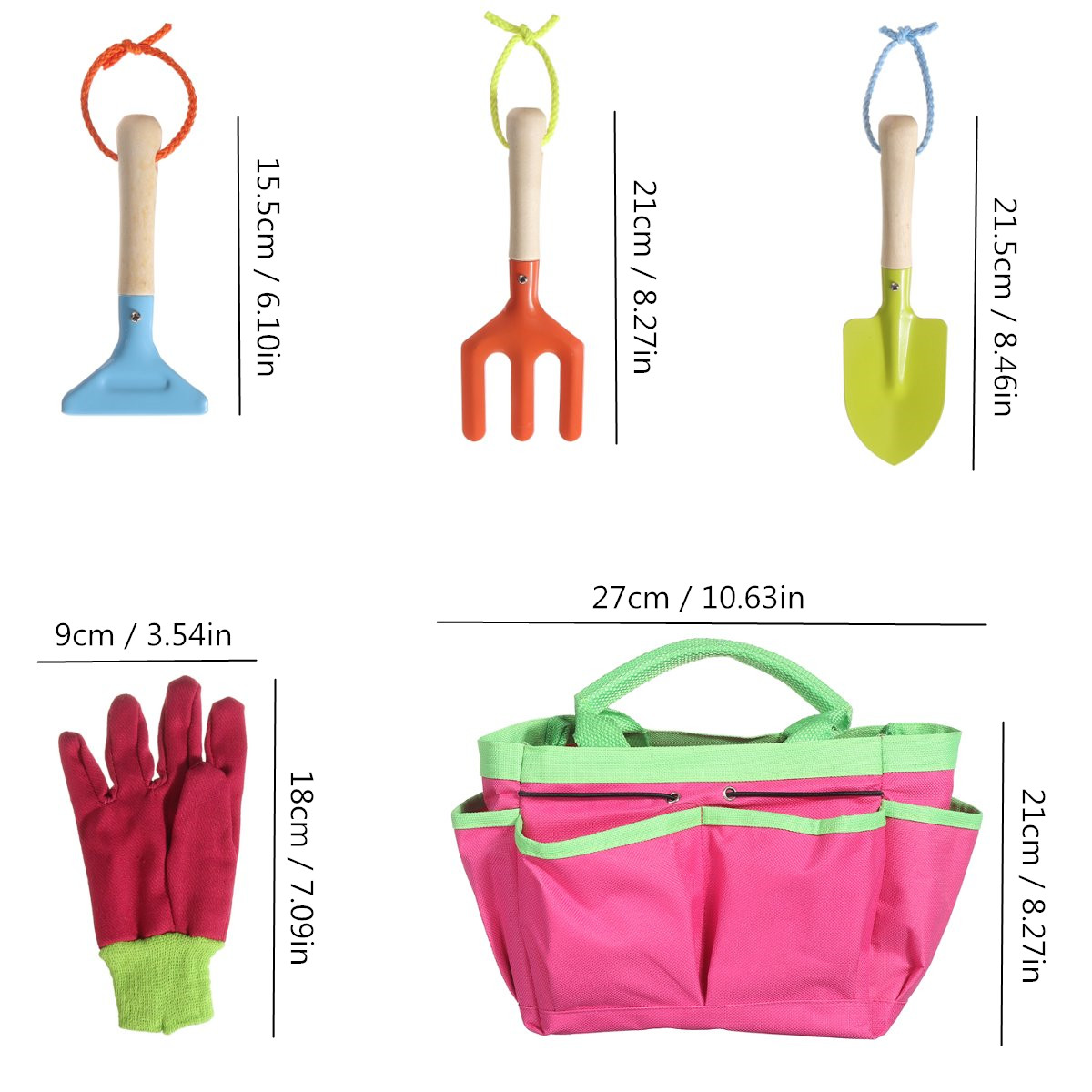 6Pcs-Kids-Gardening-Tools-Children-Shovel-Spade-Fork-Set-Tote-Bag-Garden-Yard-1739082-2
