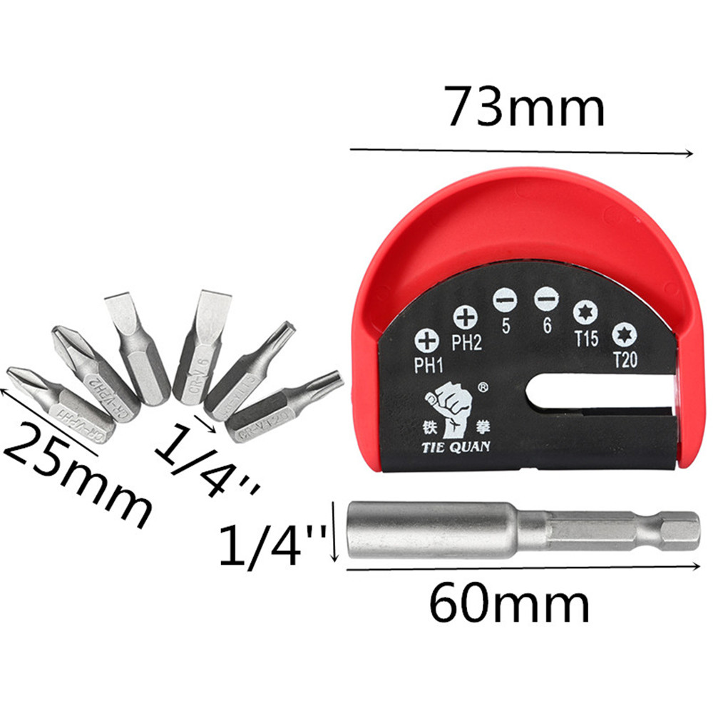 7pcs-Magnetic-Screwdriver-Bits-Set-14-Inch-Hex-Multi-functional-Fist-Screwdriver-Bit-1388922-1