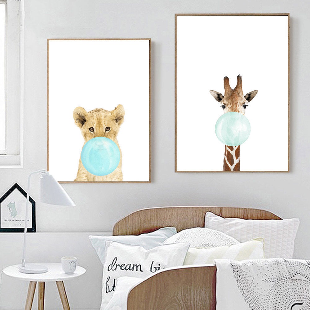 Animal-Canvas-Funny-Poster-Deer-Koala-Elephant-Baby-Art-Print-Kid-Bedroom-Decor-1739331-3