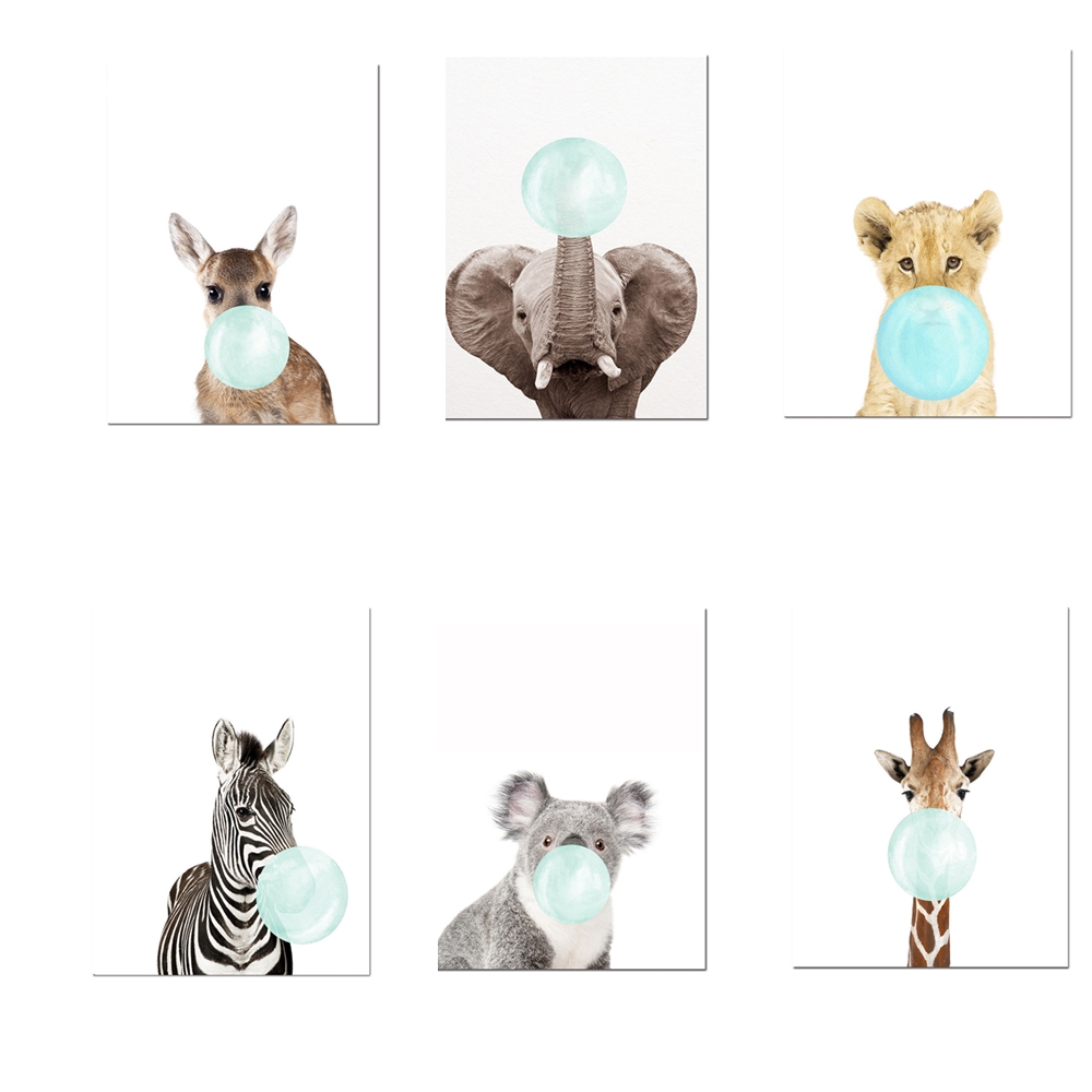 Animal-Canvas-Funny-Poster-Deer-Koala-Elephant-Baby-Art-Print-Kid-Bedroom-Decor-1739331-4