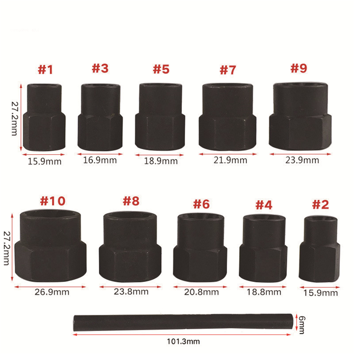 Drillpro-11Pcs-Impact-Damaged-Bolt-Nut-Remover-Extractor-Socket-Tool-Set-Bolt-Nut-Screw-Removal-Sock-1722551-2