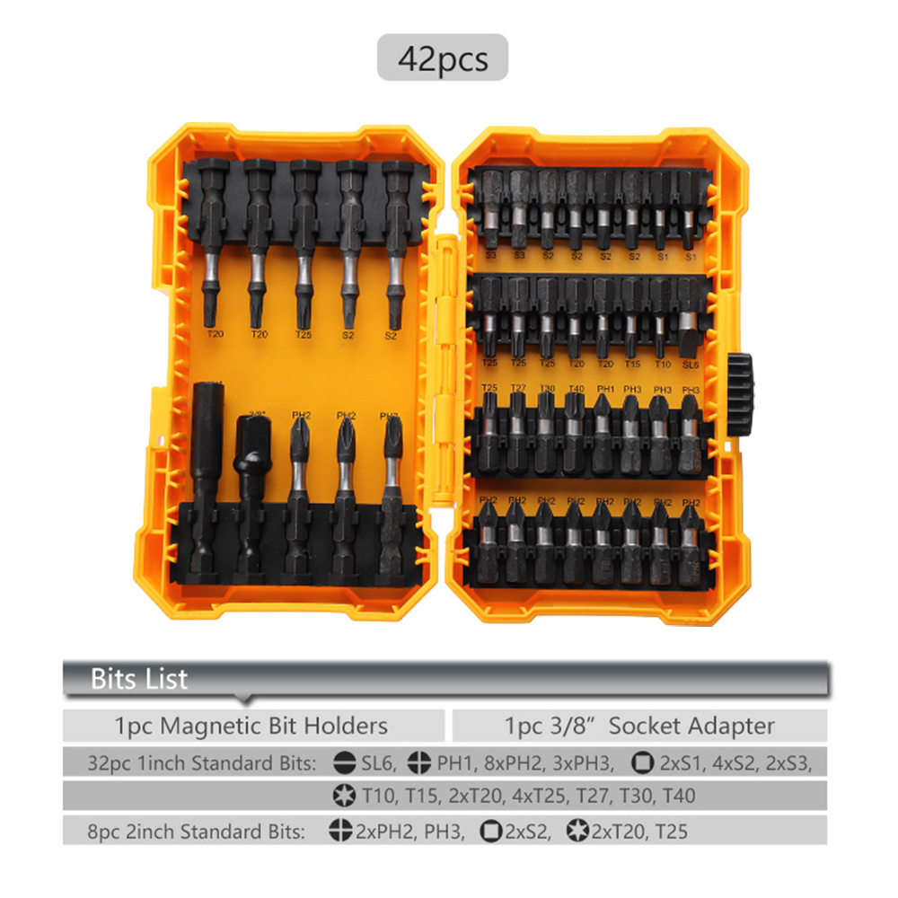 Drillpro-14-Inch-Socket-Adapter-1842pcs-Screwdriver-Bits-Set-S2-Steel-Impart-Screw-Driver-Drill-Bit--1739136-3