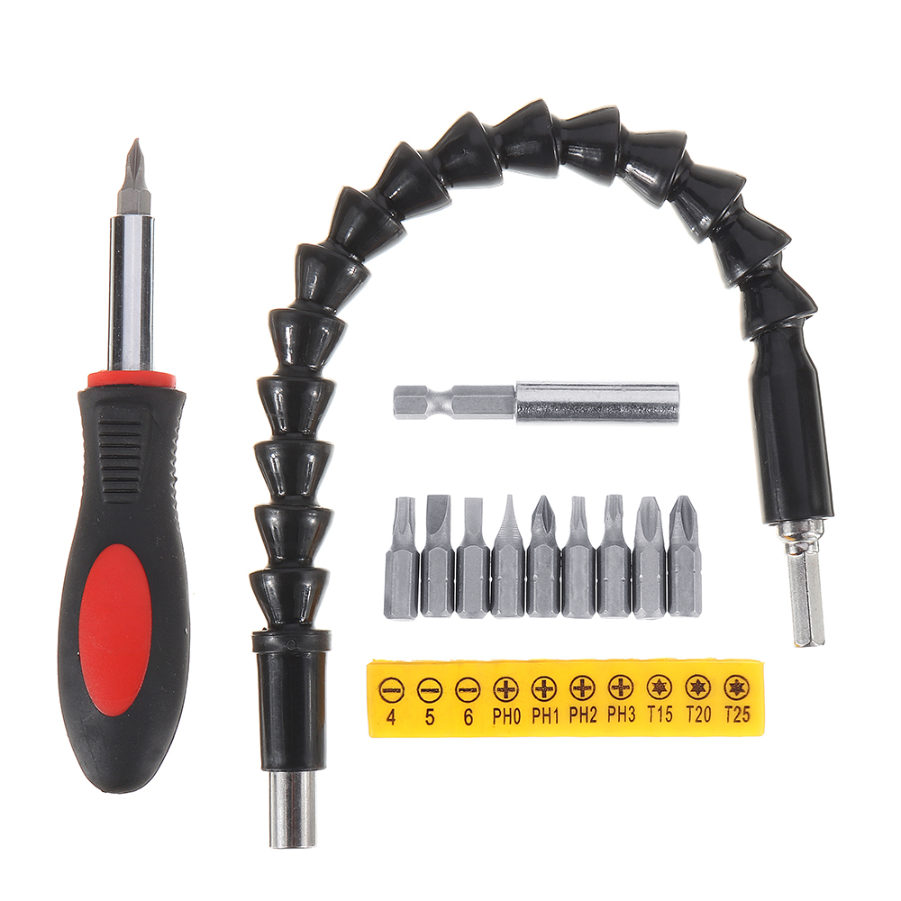Drillpro-295mm-Flexible-Shaft-with-10pcs-Screwdriver-Bit-Extension-Rod-and-Screwdriver-1596373-2