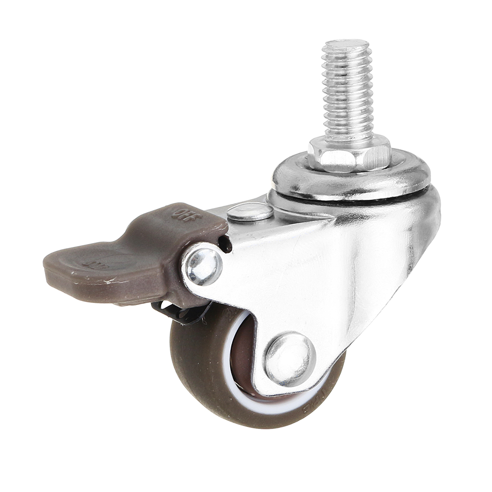 Machifit-4pcs-1-Inch-M8x15mm-TPE-Silent-Wheels-with-Brake-Universal-Casters-Wheel-for-Furniture-1334332-3