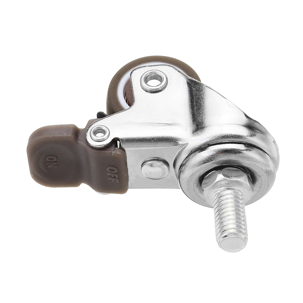 Machifit-4pcs-1-Inch-M8x15mm-TPE-Silent-Wheels-with-Brake-Universal-Casters-Wheel-for-Furniture-1334332-6