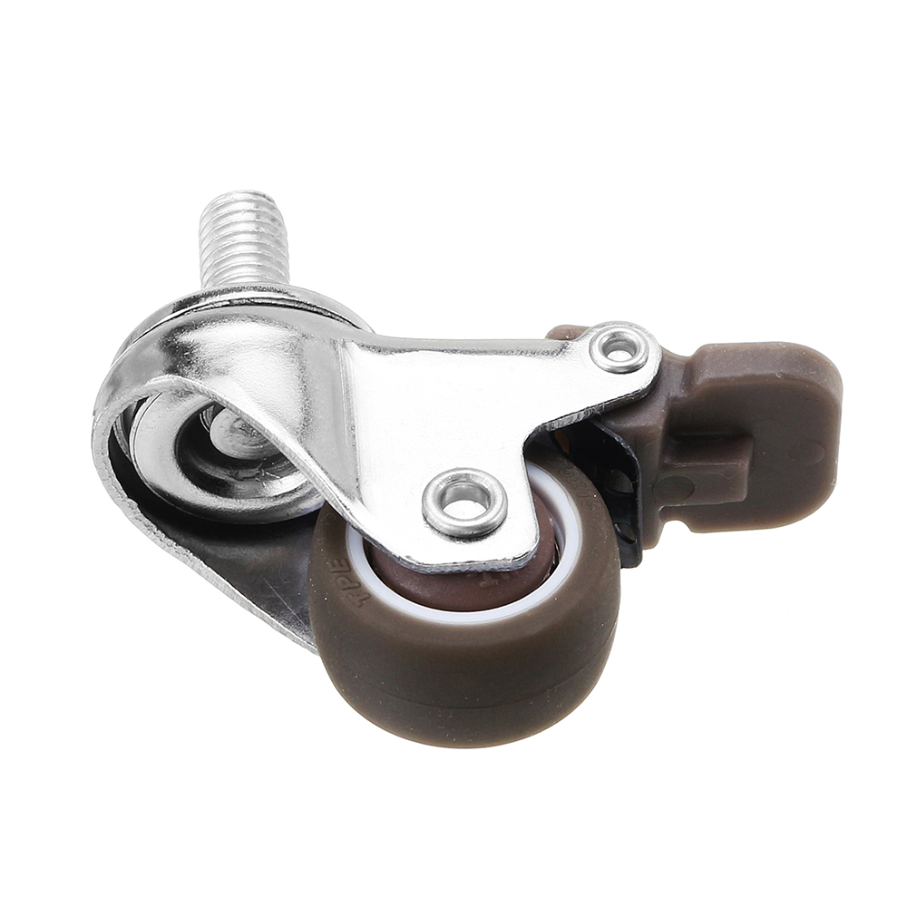 Machifit-4pcs-1-Inch-M8x15mm-TPE-Silent-Wheels-with-Brake-Universal-Casters-Wheel-for-Furniture-1334332-7