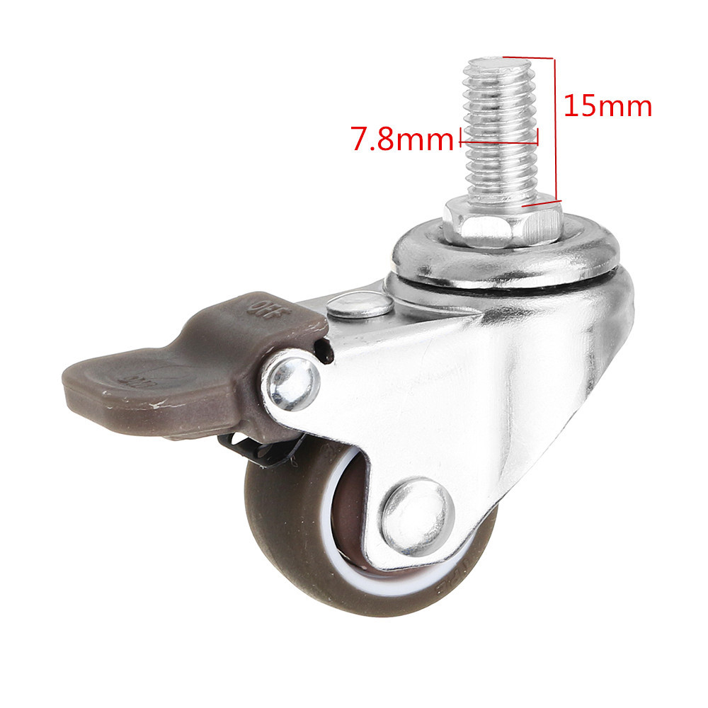 Machifit-4pcs-1-Inch-M8x15mm-TPE-Silent-Wheels-with-Brake-Universal-Casters-Wheel-for-Furniture-1334332-8