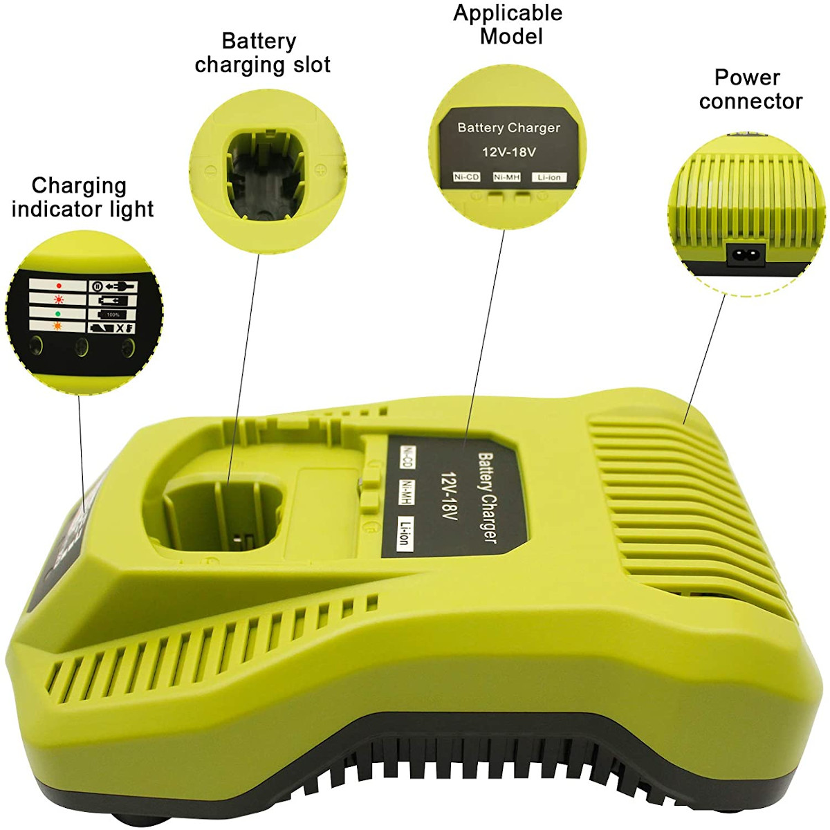 Ryobi-12V-18V-P117-Battery-Charger-Lithium-Battery-Nickel-Charge-Replacement-for-Ryobi-One-Plus-P100-1828672-1