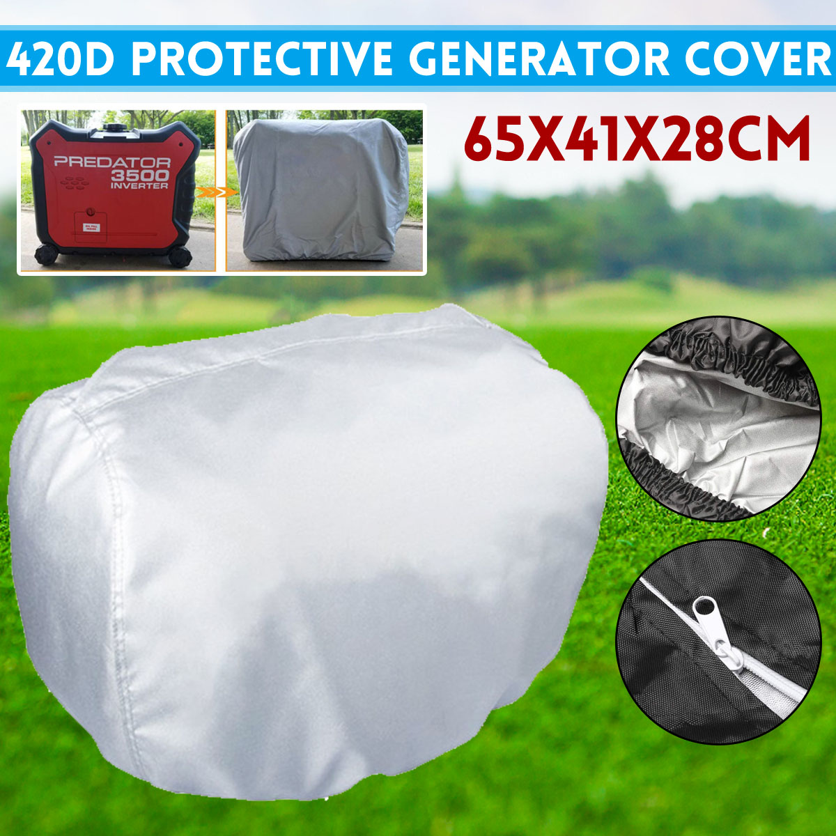 Silver-Generator-Cover-Engine-Dust-Cover-Outdoor-Generator-Engine-Cover-1716625-1
