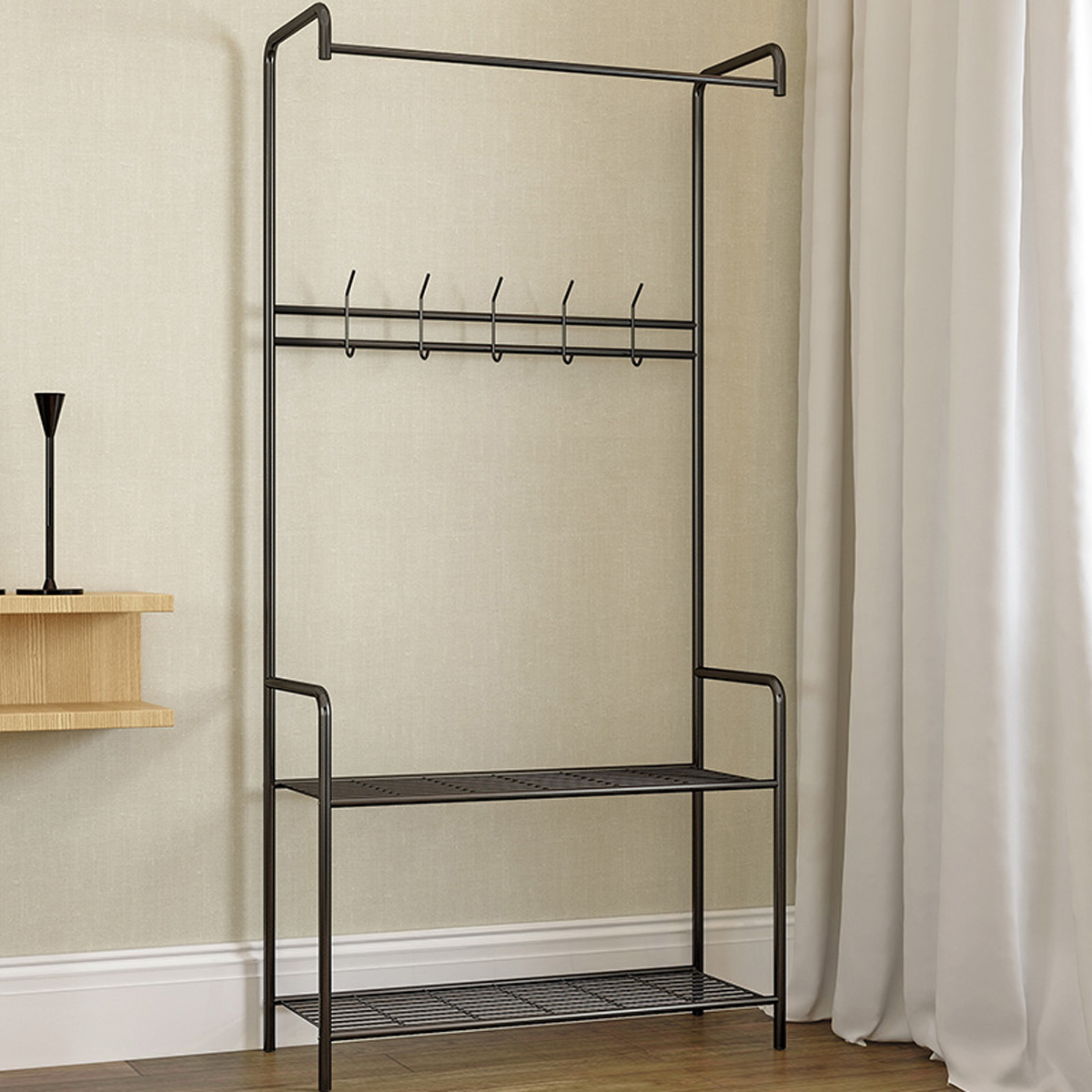 Standing-Landing-Clothing-Hanger-Holder-Iron-Metal-Clothes-Organizer-Shoes-Rack-1729980-6