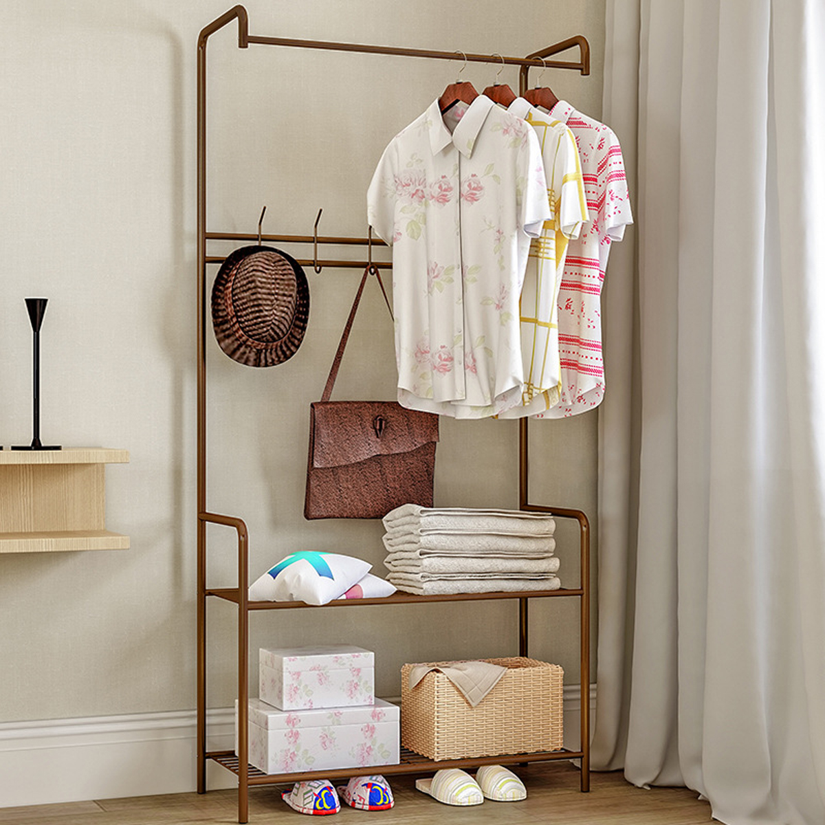 Standing-Landing-Clothing-Hanger-Holder-Iron-Metal-Clothes-Organizer-Shoes-Rack-1729980-7