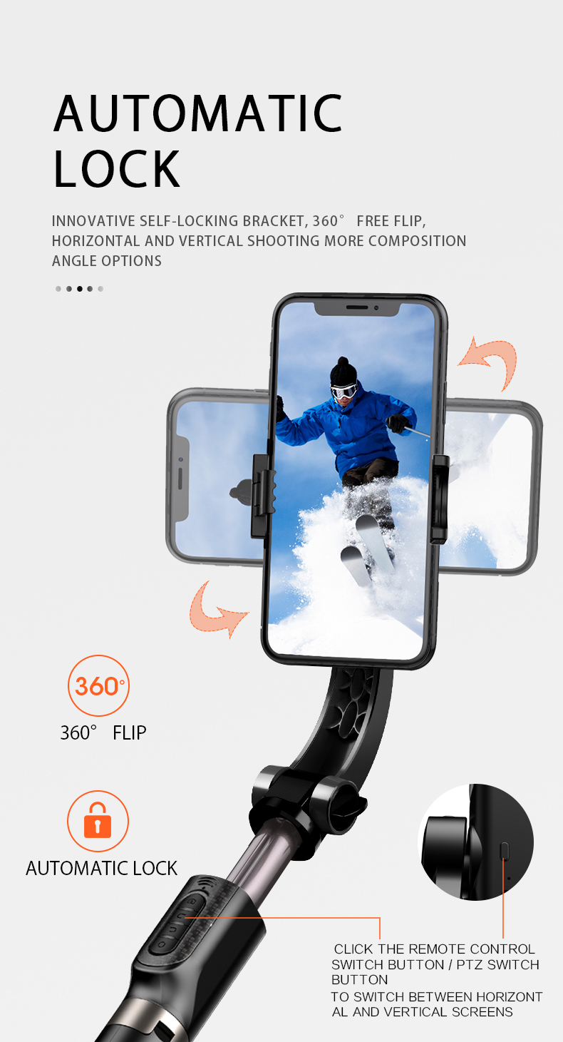 Bakeey-Foldable-Handheld-Selfie-Stick-Gimbal-Stabilizer-bluetooth-360-Auto-Rotation-with-Fill-Light--1908348-5