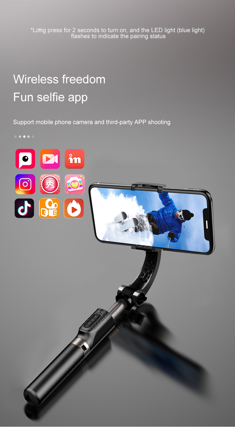 Bakeey-Foldable-Handheld-Selfie-Stick-Gimbal-Stabilizer-bluetooth-360-Auto-Rotation-with-Fill-Light--1908348-7