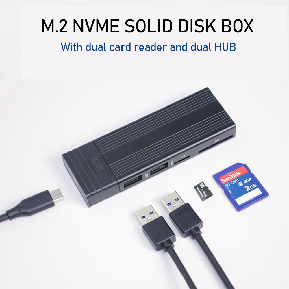 Dual-Protocol-M2-SSD-Enclosure-Type-C-to-Type-C-Connection-1GBS-NVMESATA-with-2-USB20-Hub-TFSD-Card--1971120-1