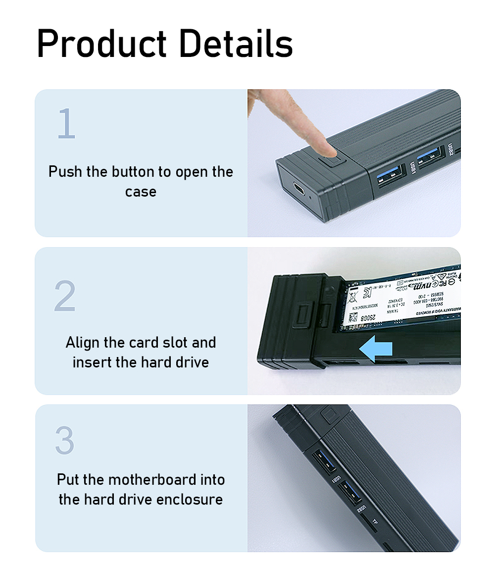 Dual-Protocol-M2-SSD-Enclosure-Type-C-to-Type-C-Connection-1GBS-NVMESATA-with-2-USB20-Hub-TFSD-Card--1971120-7