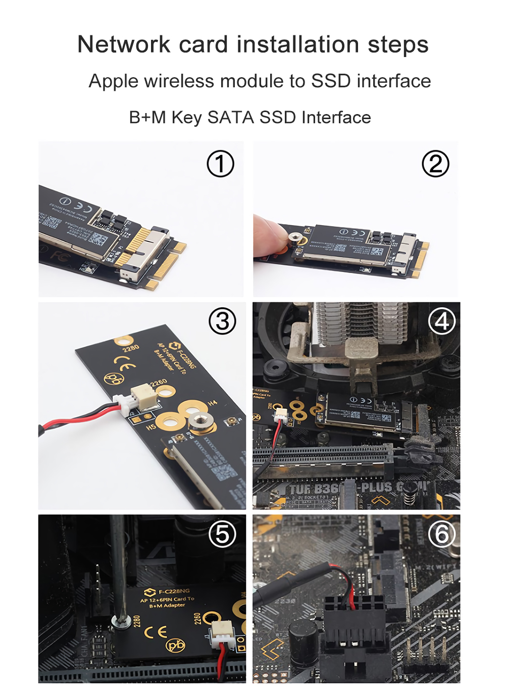 WTXUP-Apple-NGFF-M2-Network-Card-to-NVMESATA-SSD-Adapter-Card-WiFi-bluetooth-Card-to-MBM-Key-Adapter-1857504-4