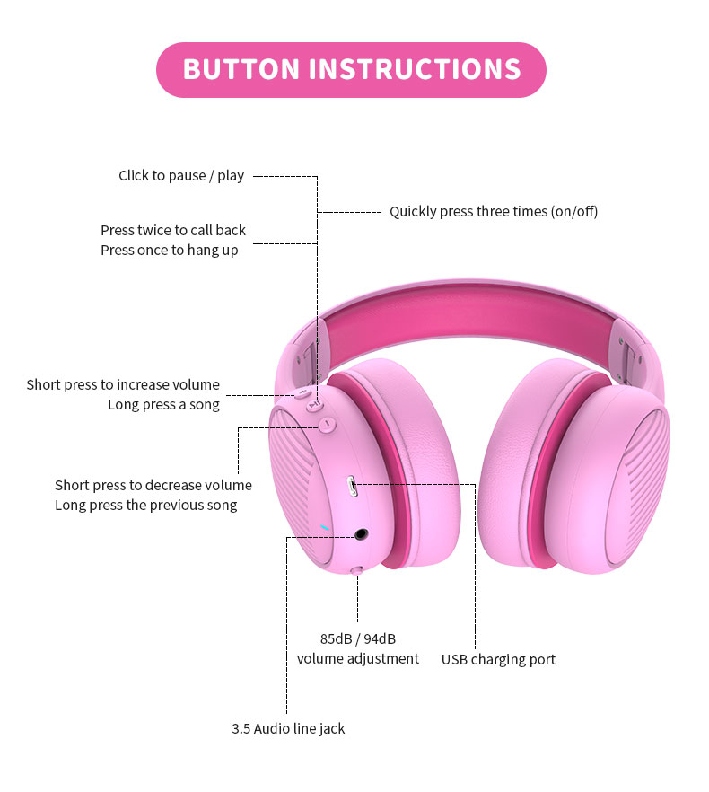Bakeey-E66-bluetooth-50-Kids-Headphones-Stereo-Sound-8594dB-Volume-Limited-Foldable-Headsets-with-Mi-1920836-9