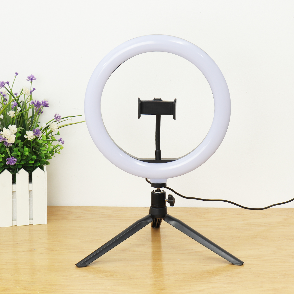 102-inch-Diameter-10-Brightness-RGB-LED-Makeup-Fill-Light-Selfie-Ring-Lamp-Phone-Holder-Tripod-Stand-1788455-11
