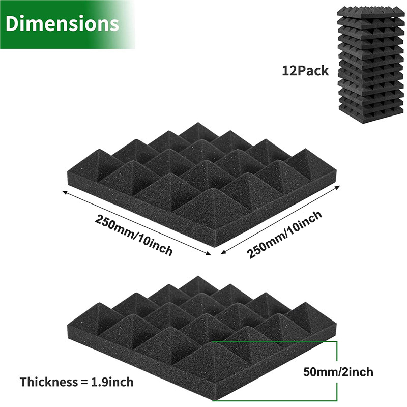 12PCS-25255cm-Sound-absorbing-Cotton-Foam-Soundproof-Cotton-Shed-Wall-Muffler-Sponge-1936696-4
