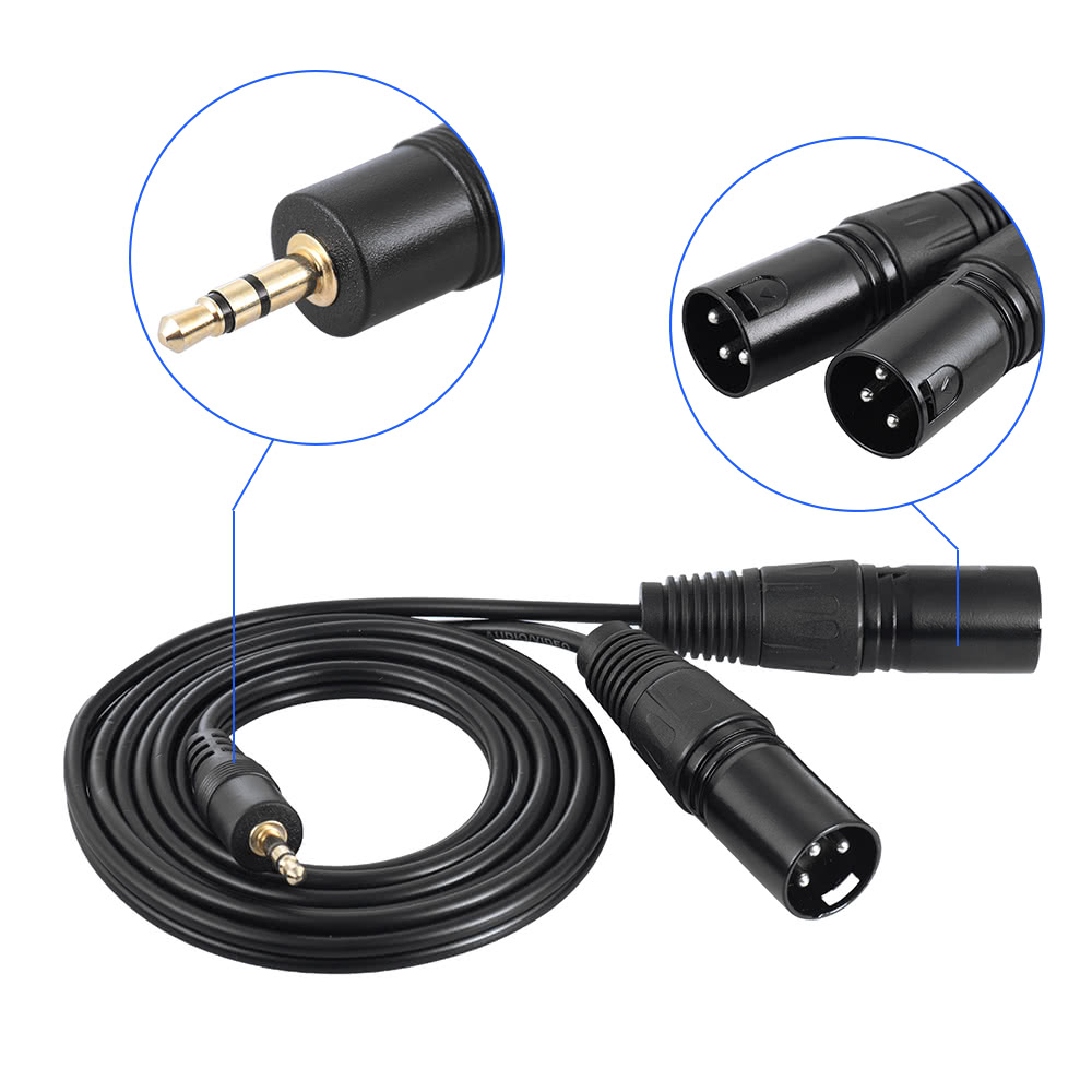 15m-Dual-XLR-Male-to-35mm-Male-Plug-Audio-Cable-for-Mixing-Console-Mixer-Amplifier-Speaker-1597716-2