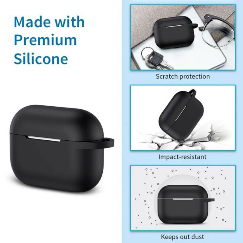 Bakeey-4-in-1-Silicone-Shockproof-Anti-drop-Earphone-Storage-Case-with-keychain--Anti-lost-Strap--Du-1598084-2