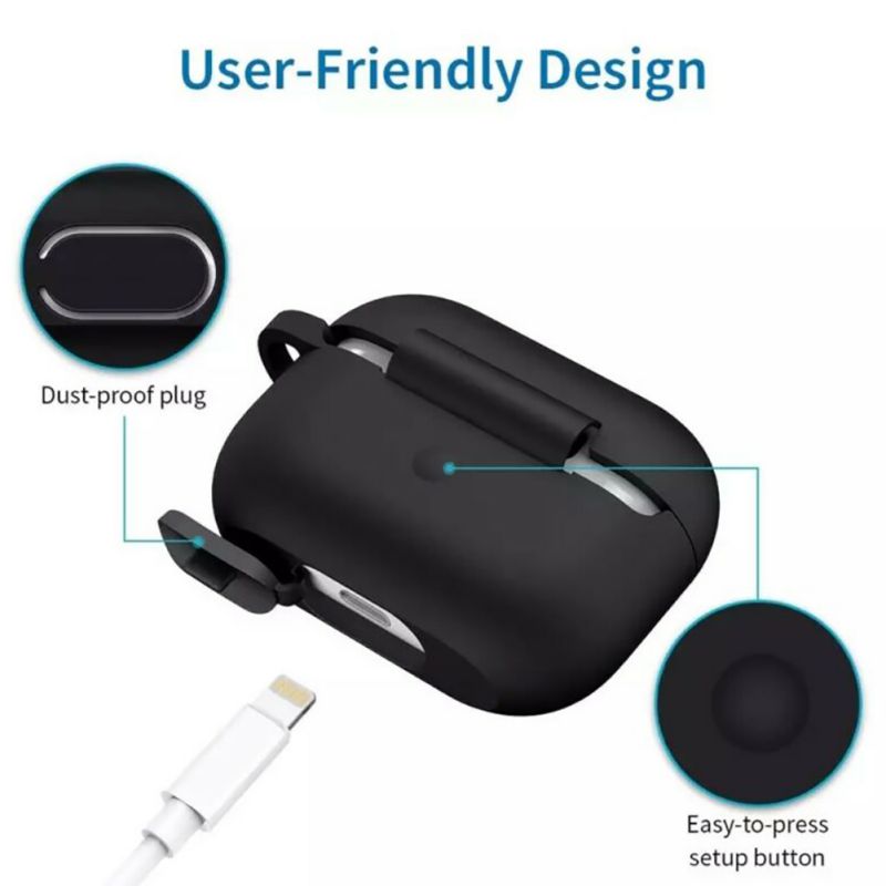 Bakeey-4-in-1-Silicone-Shockproof-Anti-drop-Earphone-Storage-Case-with-keychain--Anti-lost-Strap--Du-1598084-3