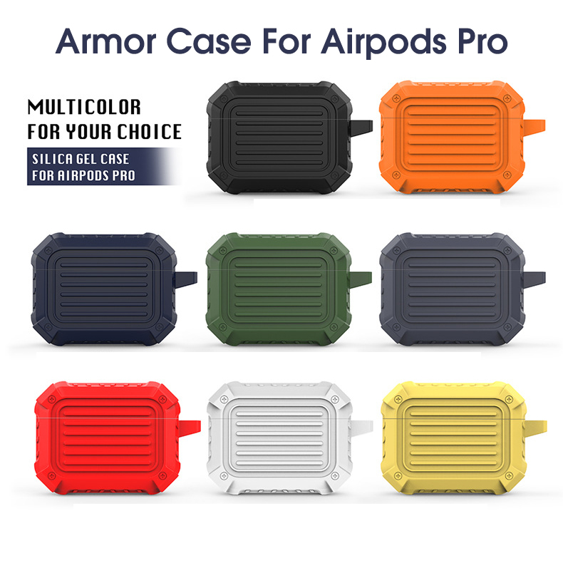 Bakeey-Armor-Soft-Silicone-Waterproof-Shockproof-Earphone-Storage-Protective-Case-with-keychain-for--1830413-2