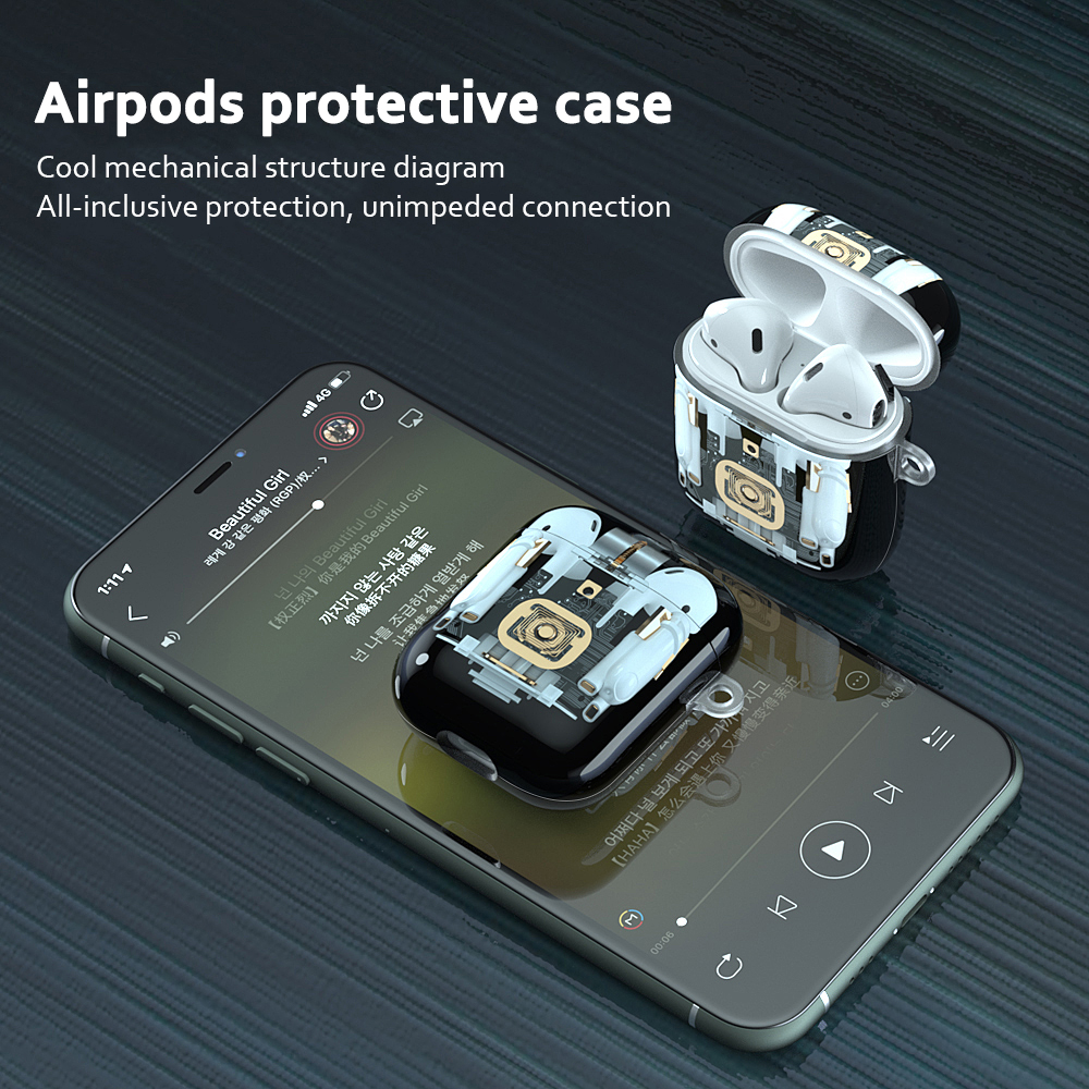 Bakeey-Creative-Mechanical-Perspective-Structure-Pattern-TPU-Shockproof-Dust-Proof-Earphone-Storage--1758334-2