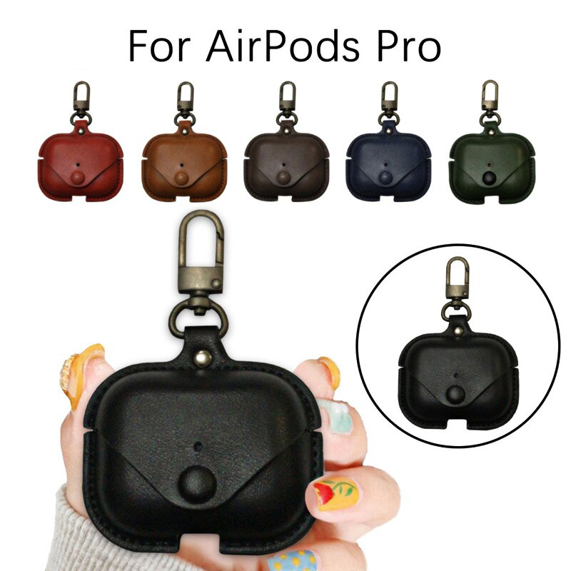 Bakeey-Luxury-Fashionable-Leather-Shockproof-Dust-Proof-Earphone-Storage-Case-with-Keychain--for-App-1601977-1
