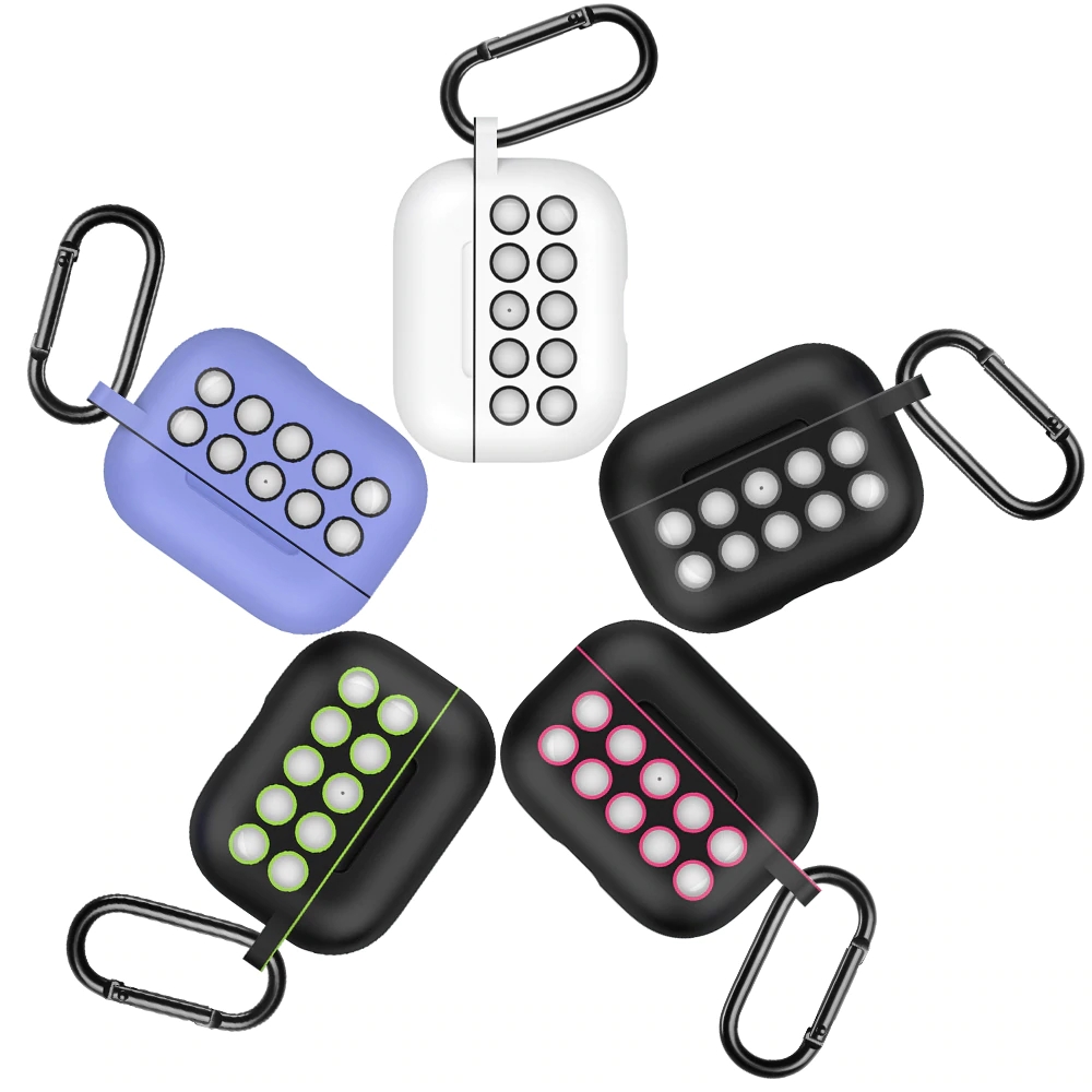 Bakeey-Luxury-Silicone-Shockproof-Dirtproof-Earphone-Storage-Case-with-Keychain-for-Apple-Airpods-Pr-1615487-6