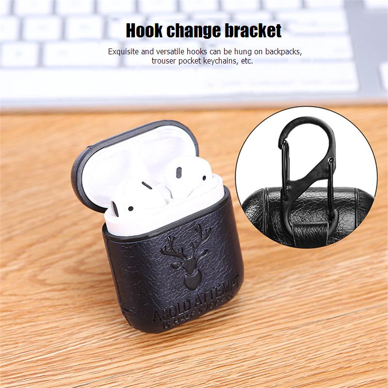 Bakeey-Portable-PU-Leather-Earphone-Protective-Case-With-Hook-For-Apple-AirPods-1-2-1555825-8