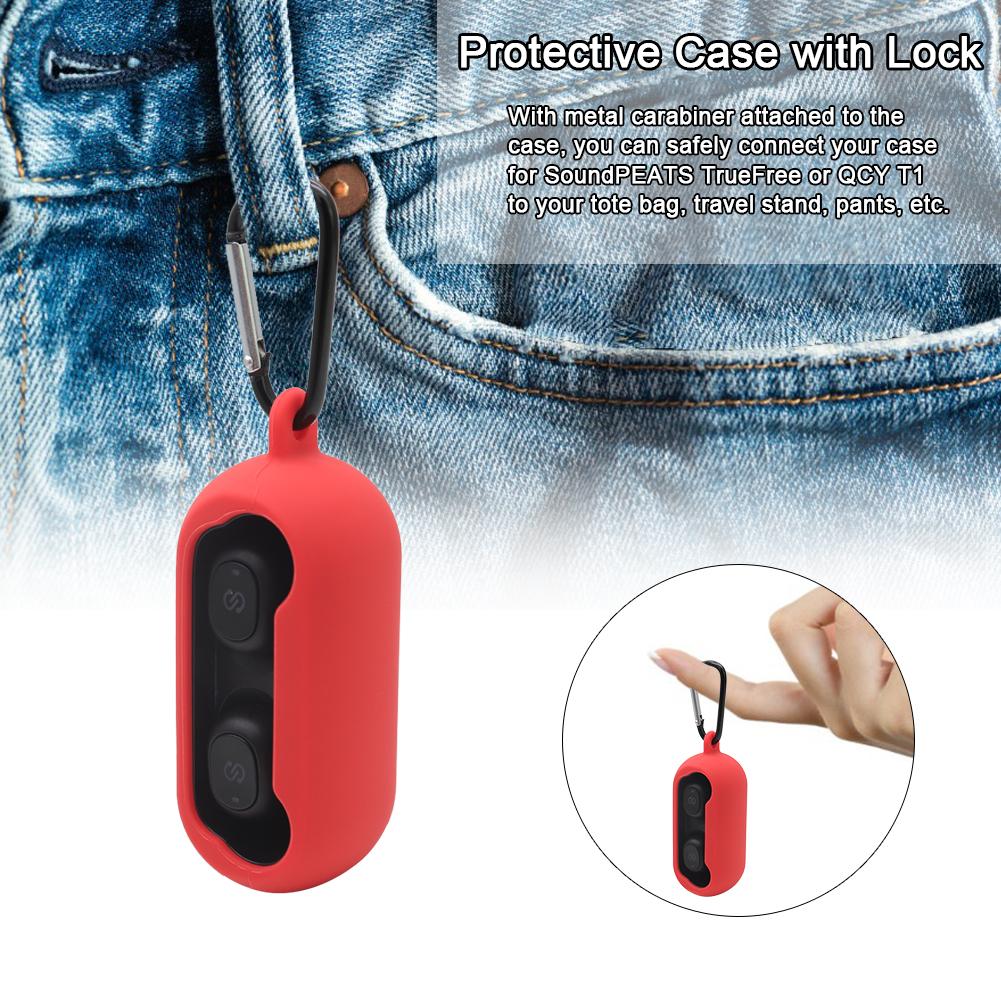 Bakeey-Portable-Shockproof-Dirtyproof-Silicone-Wireless-bluetooth-Earphone-Storage-Case-with-Keychai-1619861-4