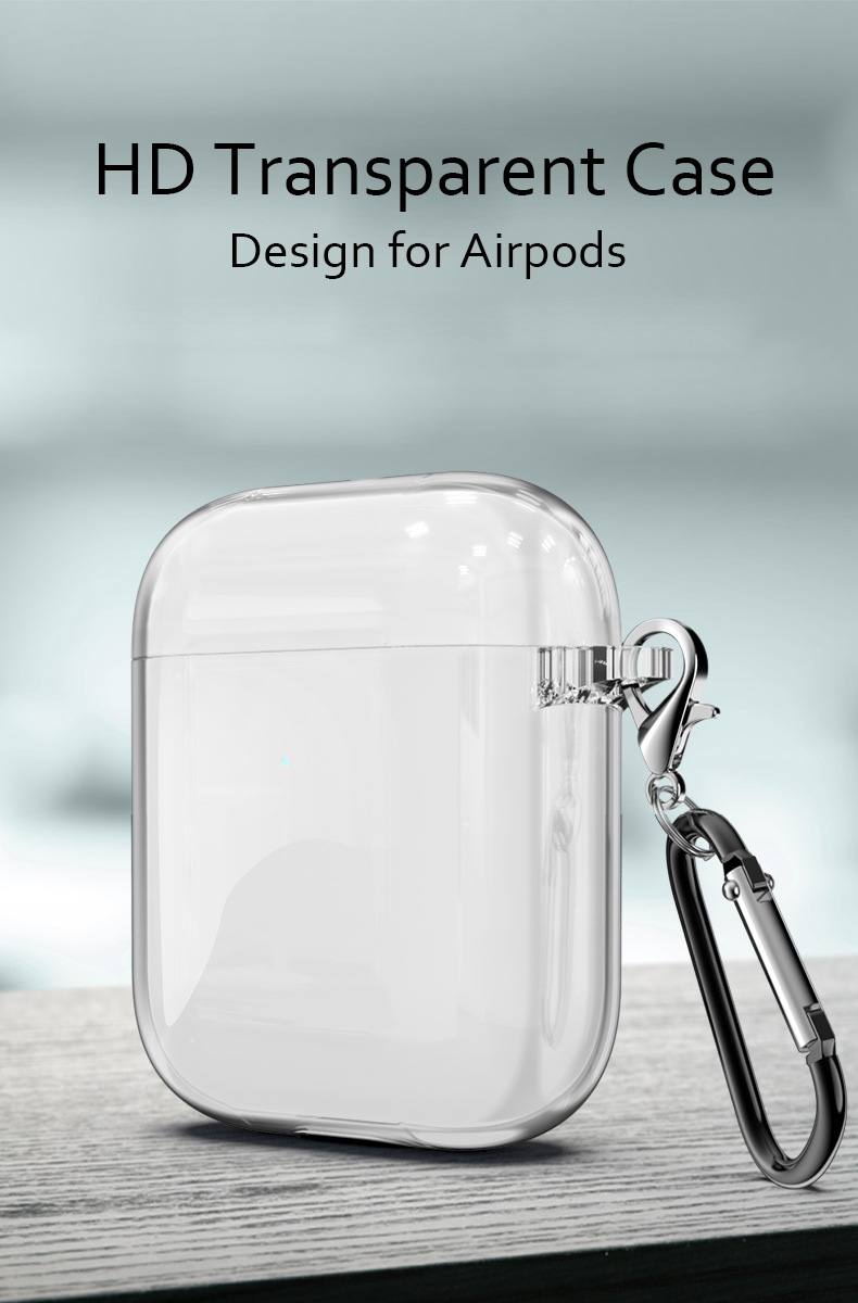 Bakeey-Transparent-Soft-TPU-Shockproof-Earphone-Storage-Case-with-keychain-for-Apple-Airpods-1--Appl-1595637-1