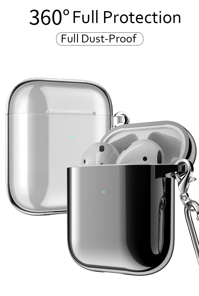 Bakeey-Transparent-Soft-TPU-Shockproof-Earphone-Storage-Case-with-keychain-for-Apple-Airpods-1--Appl-1595637-2