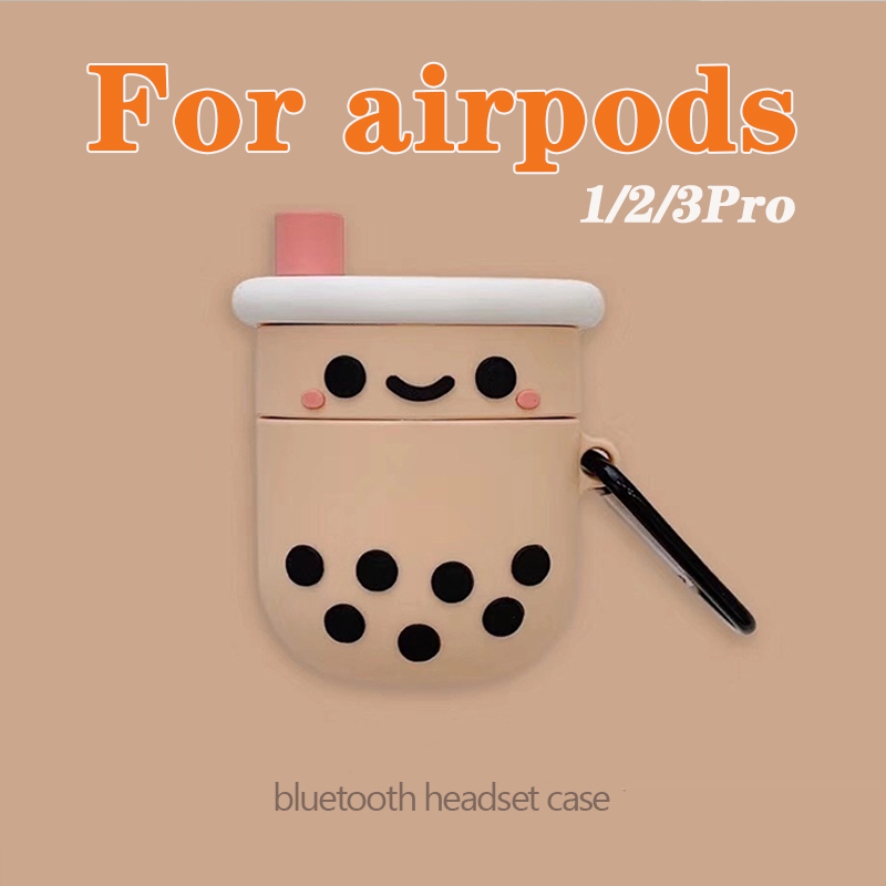 Creative-Pearl-Milk-Tea-Pattern-Soft-Silicone-Shockproof-Earphone-Storage-Case-for-Apple-Airpods-1---1782296-1