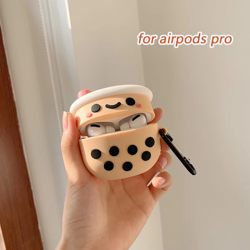 Creative-Pearl-Milk-Tea-Pattern-Soft-Silicone-Shockproof-Earphone-Storage-Case-for-Apple-Airpods-1---1782296-3