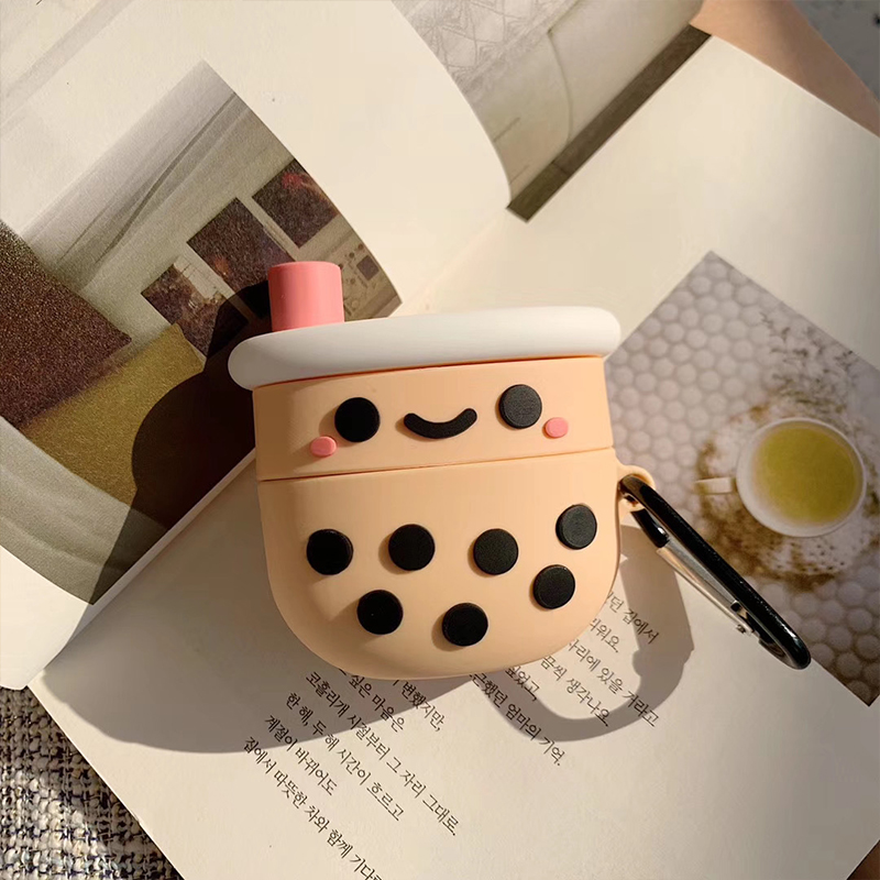 Creative-Pearl-Milk-Tea-Pattern-Soft-Silicone-Shockproof-Earphone-Storage-Case-for-Apple-Airpods-1---1782296-4