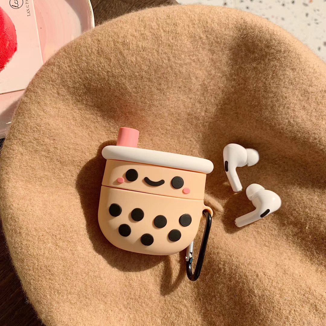 Creative-Pearl-Milk-Tea-Pattern-Soft-Silicone-Shockproof-Earphone-Storage-Case-for-Apple-Airpods-1---1782296-8