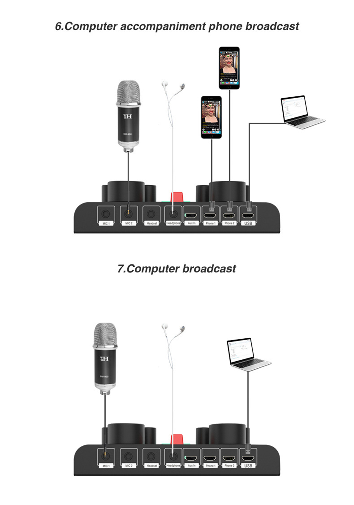 D6-Sound-Card-Bluetooth-Audio-Mixer-USB-External-Computer-PC-Mobile-Phone-Earphone-Microphone-for-Li-1860431-16